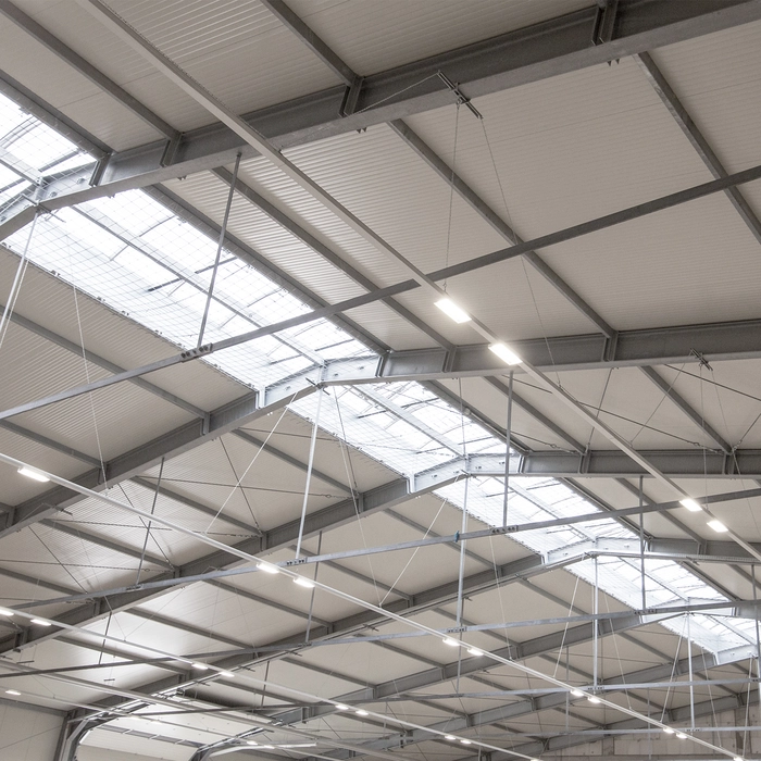 Satteldachhalle mit Firstlichtband